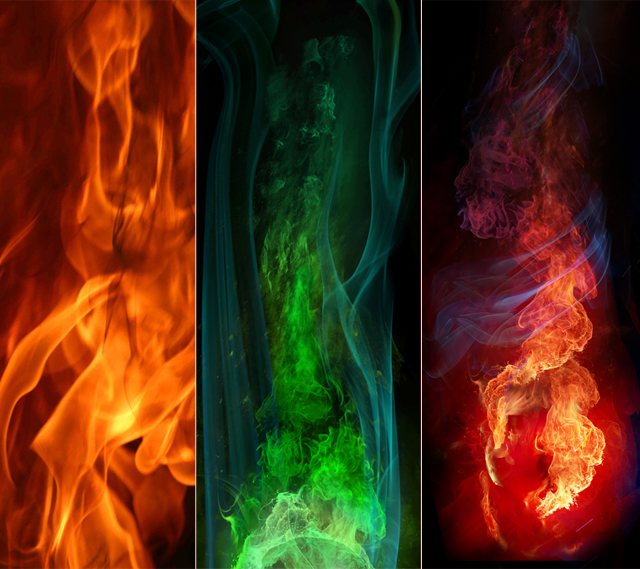 examples of fire paintings by Dru Blair