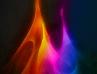 Fire created with paint and chemicals